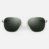 Randolph Aviator AF139 Matte Chrome / American Gray size 58mm Polarized: Alternate View #1