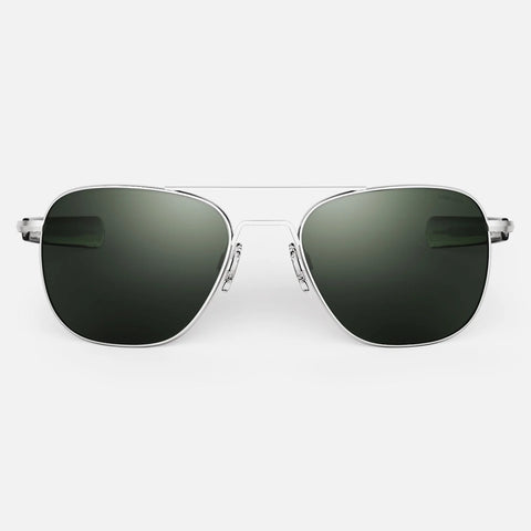 Randolph Aviator AF139 Matte Chrome / American Gray size 58mm Polarized: Featured Product Image
