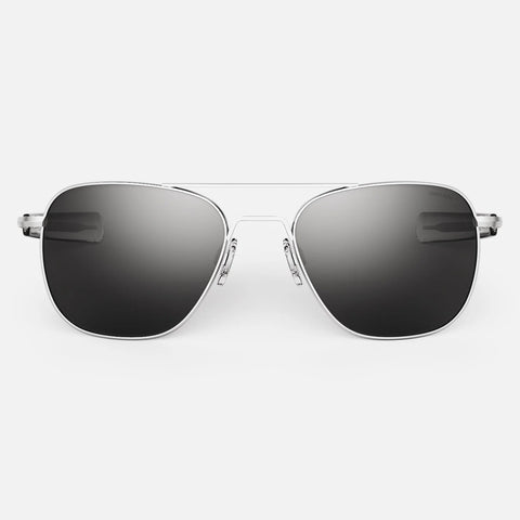 Randolph Aviator AF088 Matte Chrome / American Gray size 55mm Polarized: Featured Product Image