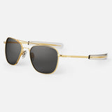 Randolph Aviator AF108 23K Gold / American Gray size 58mm Polarized: Alternate View #2