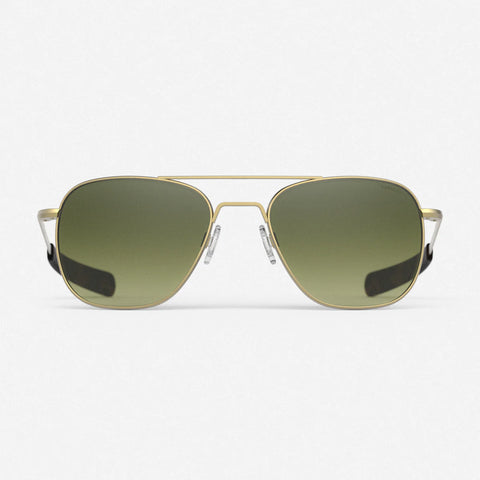 Randolph Aviator AF365 23k Satin Gold & Evergreen Polarized Gradient Nylon Lens 58mm: Featured Product Image